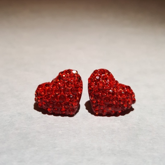 Fresh & Co Jewelry - Red Heart Crystal Earrings ♥️